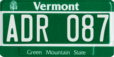 VT license plate ADR087