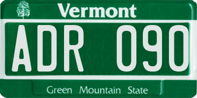 VT license plate ADR090