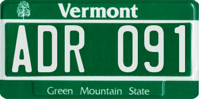 VT license plate ADR091