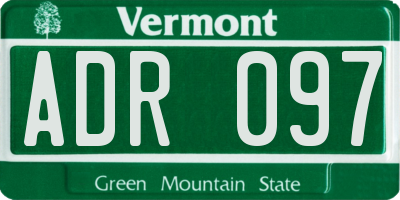 VT license plate ADR097