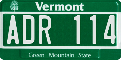 VT license plate ADR114