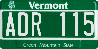 VT license plate ADR115