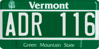VT license plate ADR116