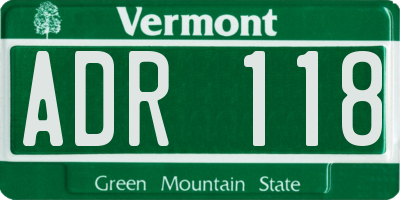 VT license plate ADR118