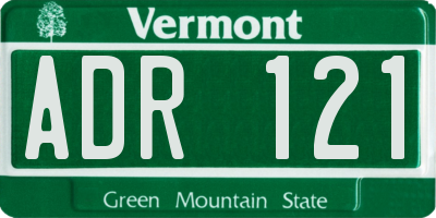 VT license plate ADR121