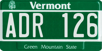 VT license plate ADR126