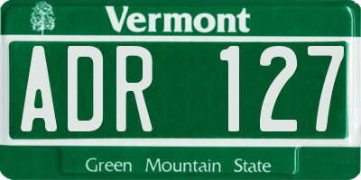 VT license plate ADR127