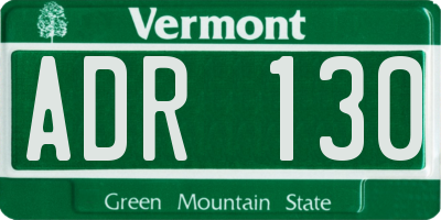 VT license plate ADR130