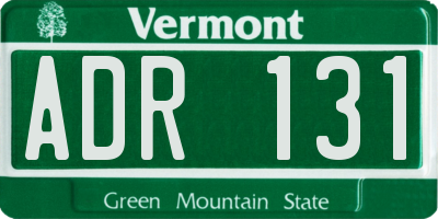VT license plate ADR131