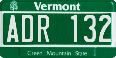 VT license plate ADR132