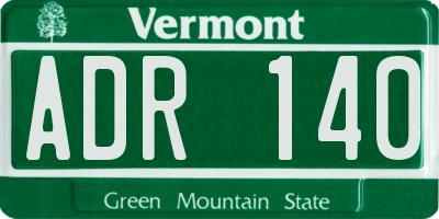 VT license plate ADR140