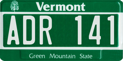 VT license plate ADR141