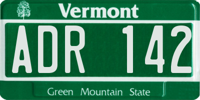 VT license plate ADR142
