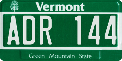 VT license plate ADR144