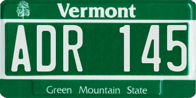 VT license plate ADR145