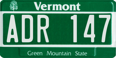 VT license plate ADR147