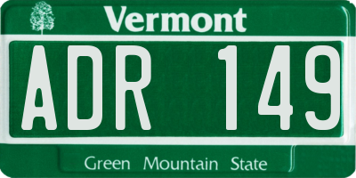 VT license plate ADR149