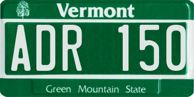 VT license plate ADR150