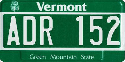VT license plate ADR152