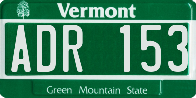 VT license plate ADR153