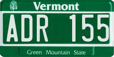 VT license plate ADR155