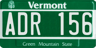 VT license plate ADR156