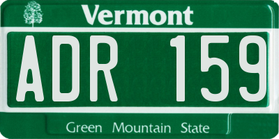 VT license plate ADR159