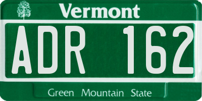 VT license plate ADR162