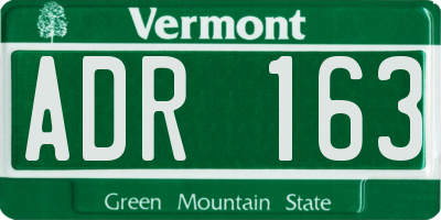VT license plate ADR163