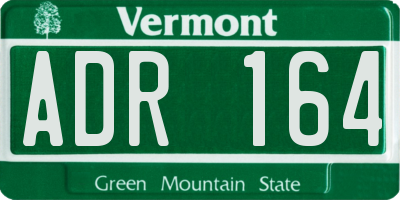 VT license plate ADR164