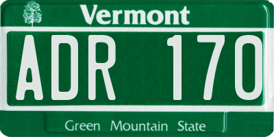 VT license plate ADR170