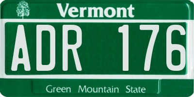 VT license plate ADR176