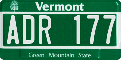 VT license plate ADR177