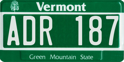 VT license plate ADR187