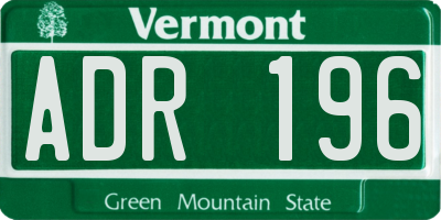 VT license plate ADR196