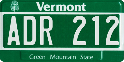 VT license plate ADR212