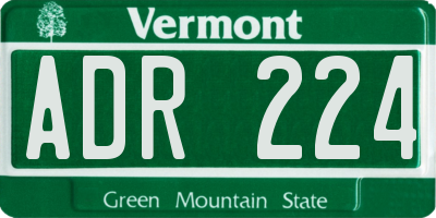 VT license plate ADR224
