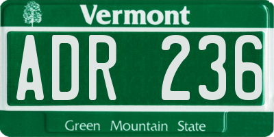 VT license plate ADR236