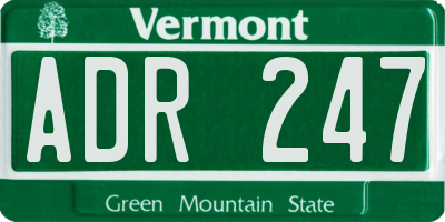 VT license plate ADR247