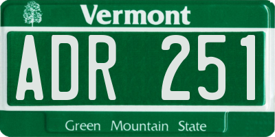 VT license plate ADR251