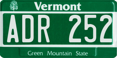 VT license plate ADR252