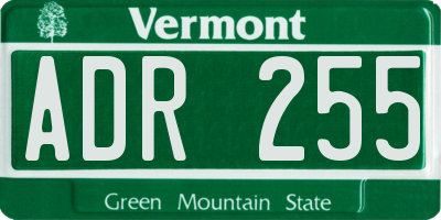 VT license plate ADR255