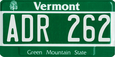 VT license plate ADR262