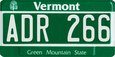 VT license plate ADR266
