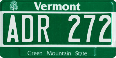 VT license plate ADR272