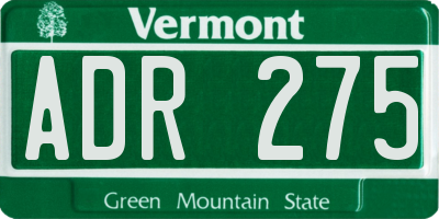 VT license plate ADR275