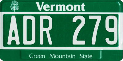 VT license plate ADR279