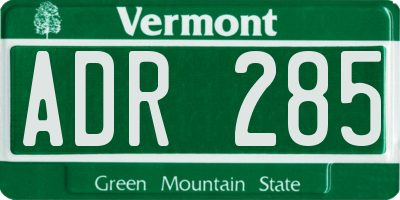 VT license plate ADR285
