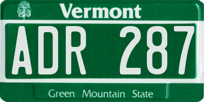 VT license plate ADR287