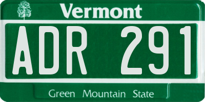 VT license plate ADR291